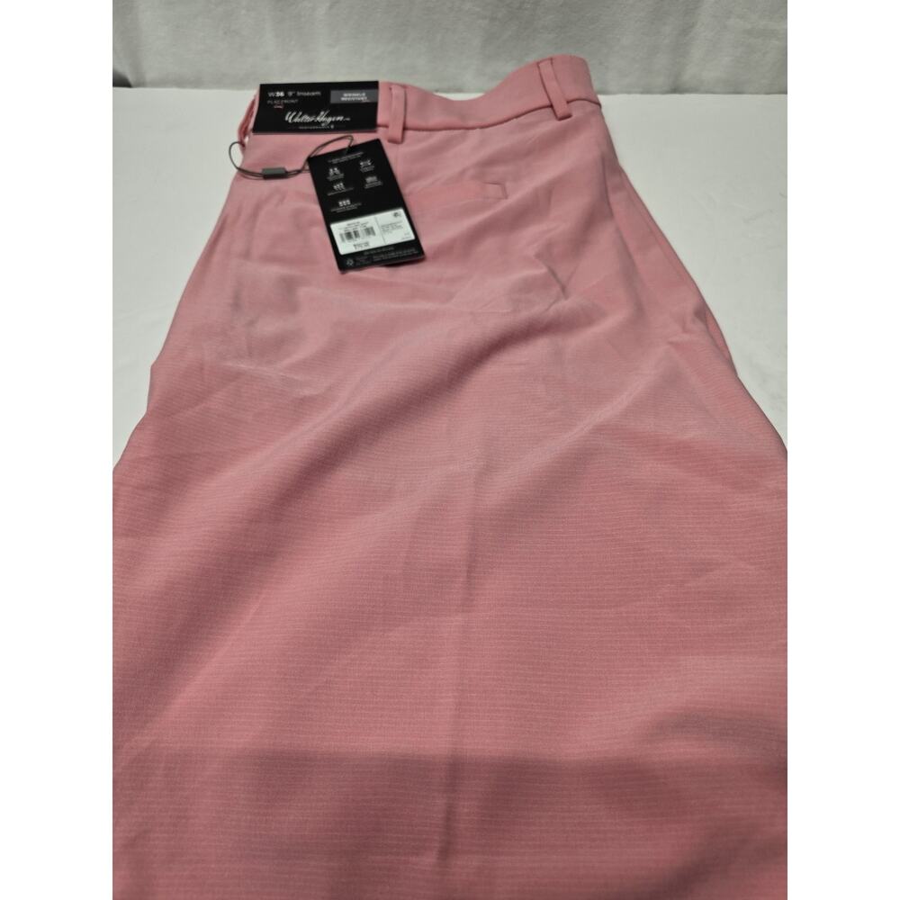 Walter Hagen Shorts Mens 40 Pink 9" Golf Performance Stretch Micro Lines Nwt